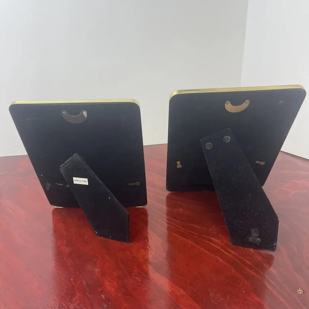 Set Of 2 Vintage Solid Brass Picture Frames – 5x7”